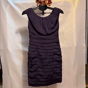 Chic Sleeveless Purple Midi Dress